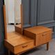 Scandinavian teak dressing table 1960 a mirror a drawer a lid