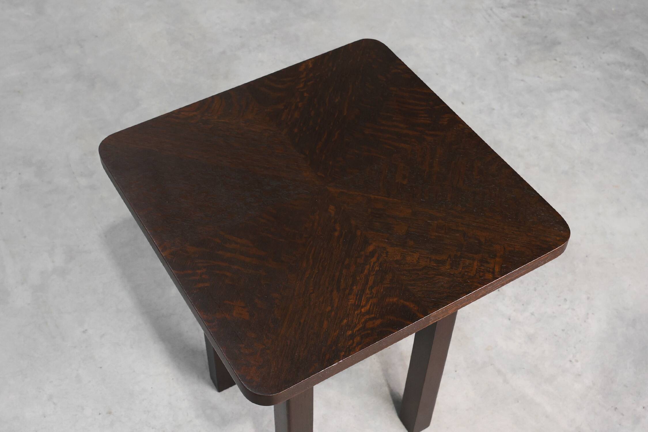 Art Deco square Oak Side Table, France, circa 1920