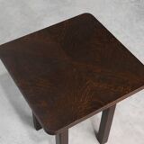 Art Deco square Oak Side Table, France, circa 1920