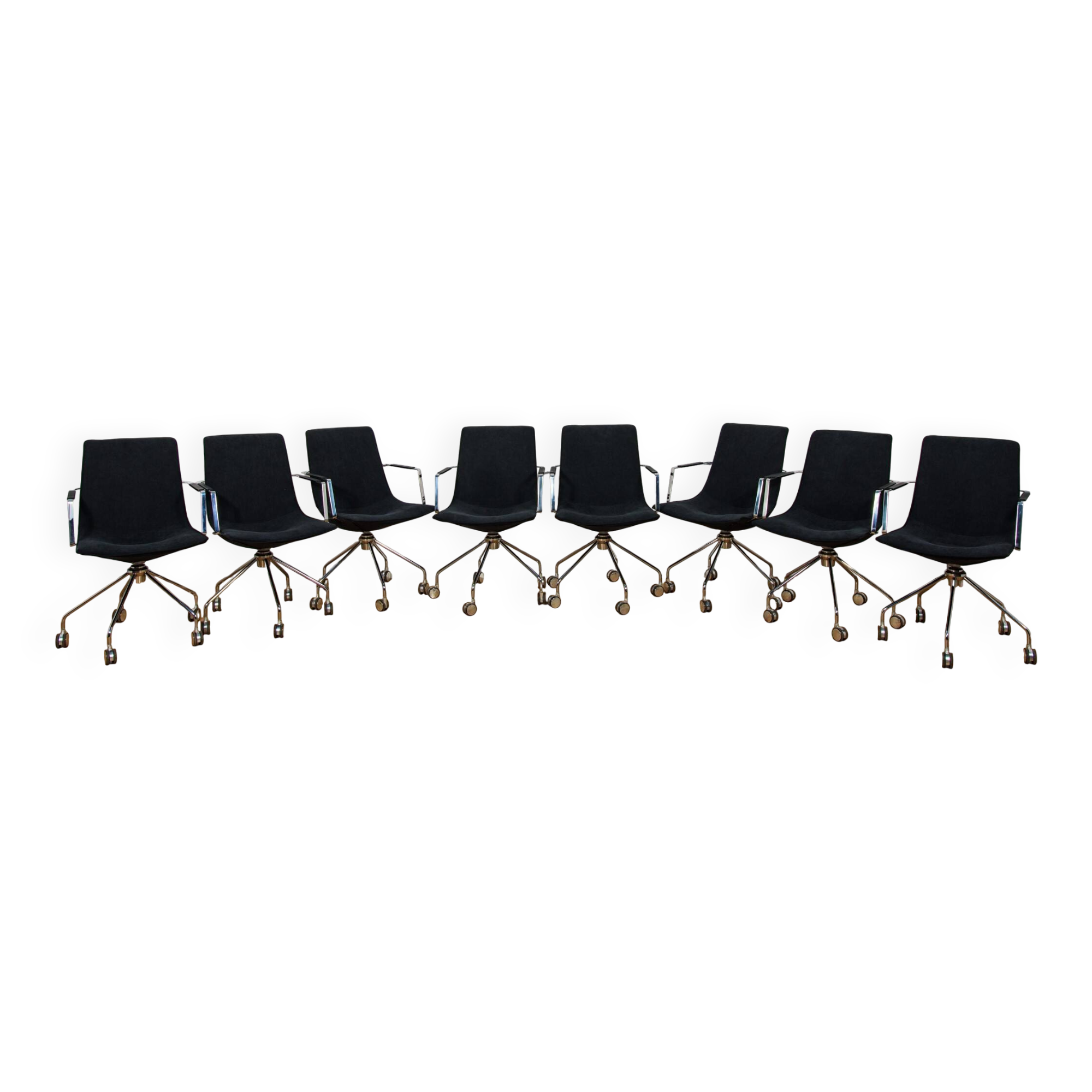 Mid-Century Conference Chairs "Comet" by Gunilla Allard for Lammhults, Sweden, 1990s, Set of 8