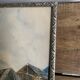 Watercolor 1920, silver carved wooden frame