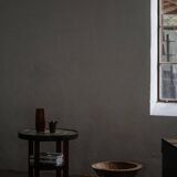 Art Nouveau, round side table with floral glass top, Danish cabinetmaker, 1920s