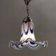 Blue & White Murano Glass Bell Pendant Ascribable to Mazzega, Italy, 1970s