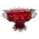 Raspberry red glass jardinière, taste of Auguste Jean or Legras.