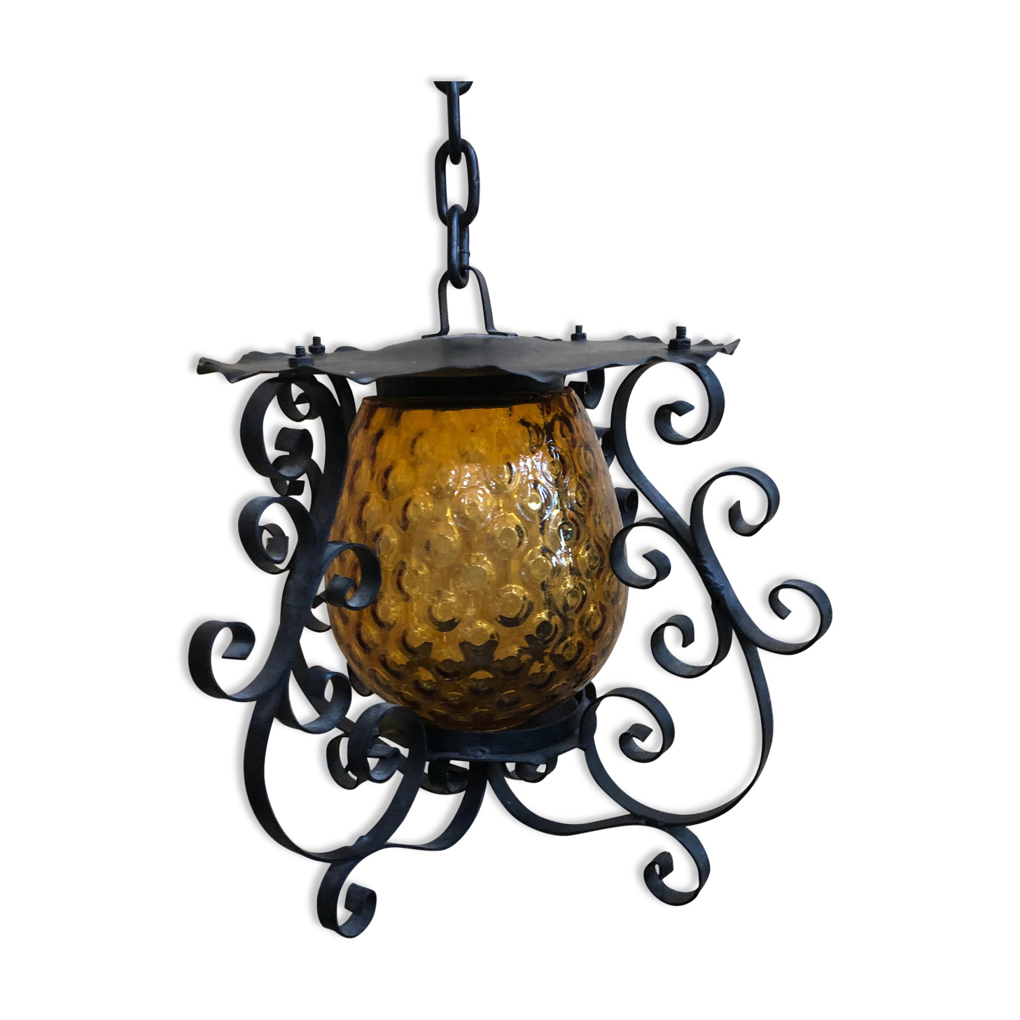 Old suspension lantern metal black