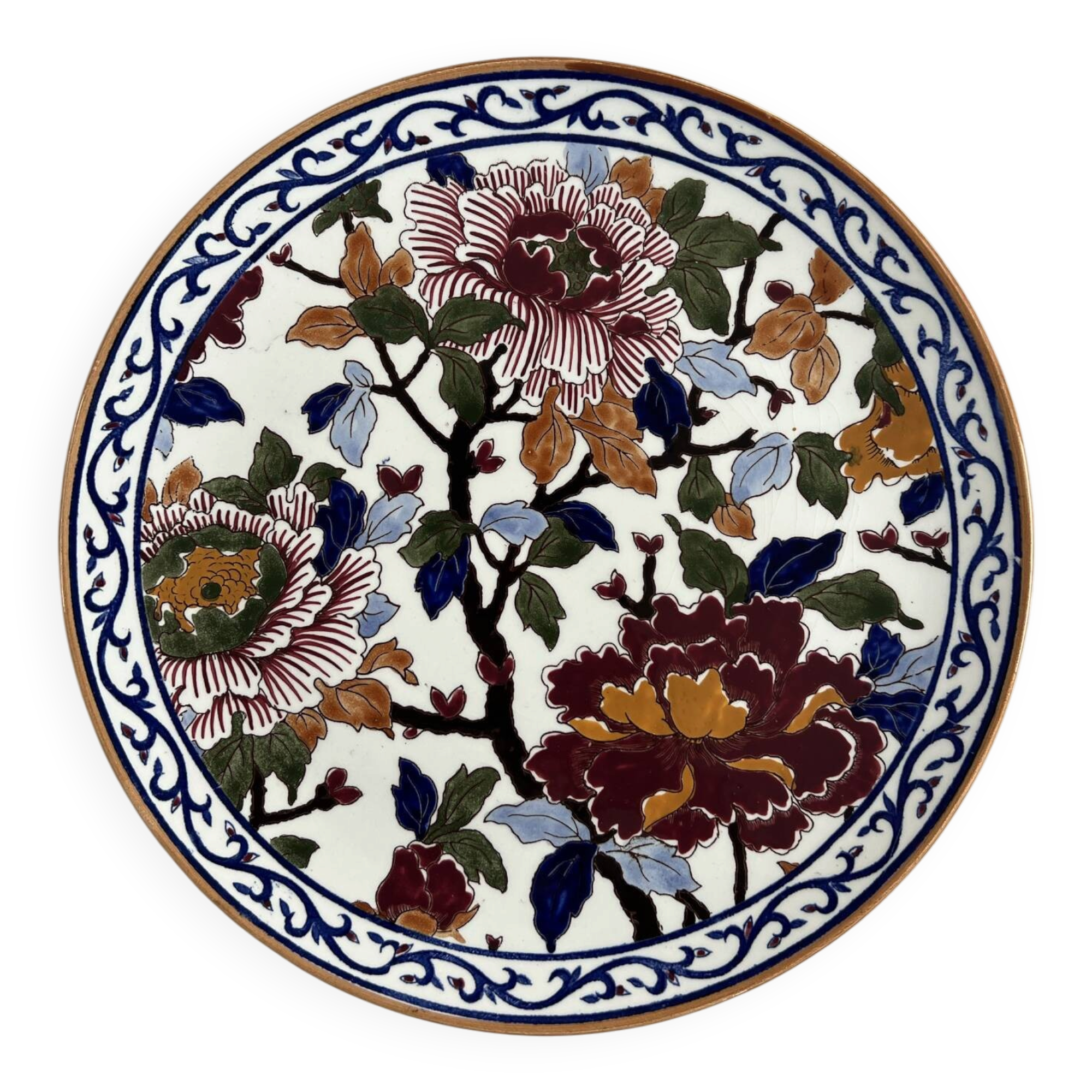 Pivoine gien assiette de présentation