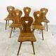 Vintage oak brutalist chairs, 1960s