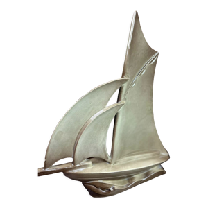 Bateau voilier en céramique vintage