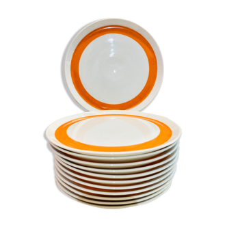 X6 petites assiettes orange Melitta-années 70-retro-vintage-cuisine