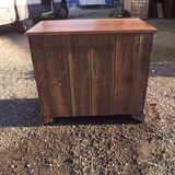 Commode 3 tiroirs noyer et laiton