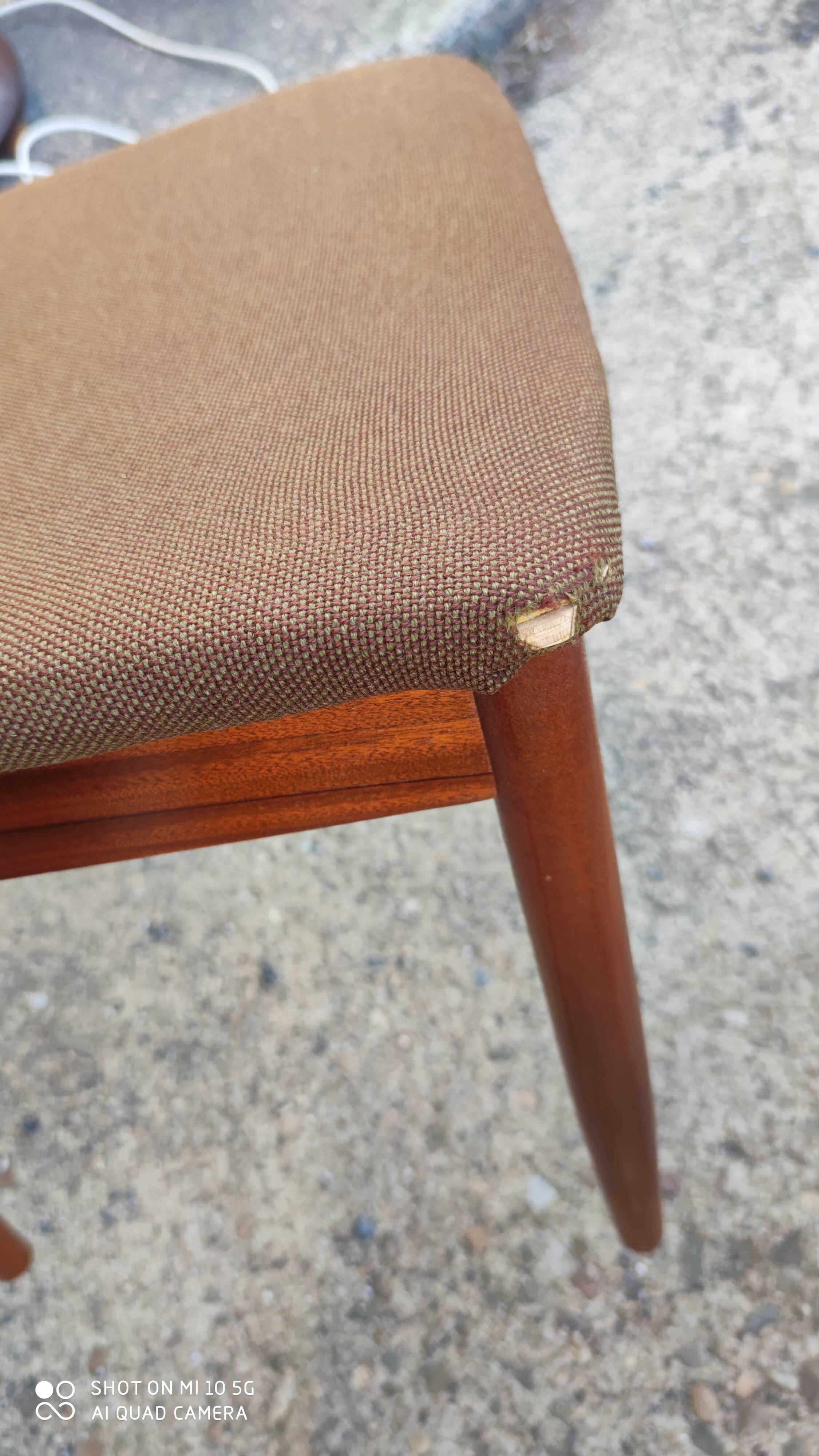 Set of 6 teak chairs circa 1960