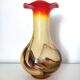 Vase en verre décor fumée colorée