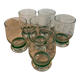 6 verres à eau soda avec bague liseret vert