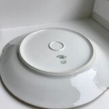 Cream and golden cake dish Limoges porcelain 50s