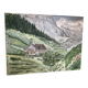 Mountain landscape painting oil on canvas signed