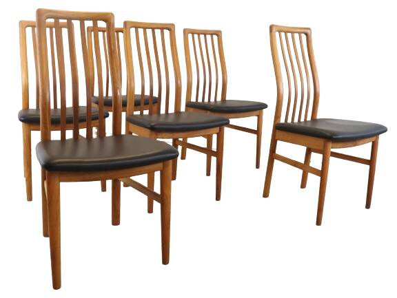 Set van 6 Kai Kristiansen voor Schou Andersen stoelen 'Lille Arden'