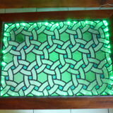 Low wood & stained glass & resin table