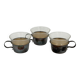 Set of 3 vintage tea glasses with silver-plated holders.