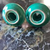 Pair of numbered ceramic candlesticks