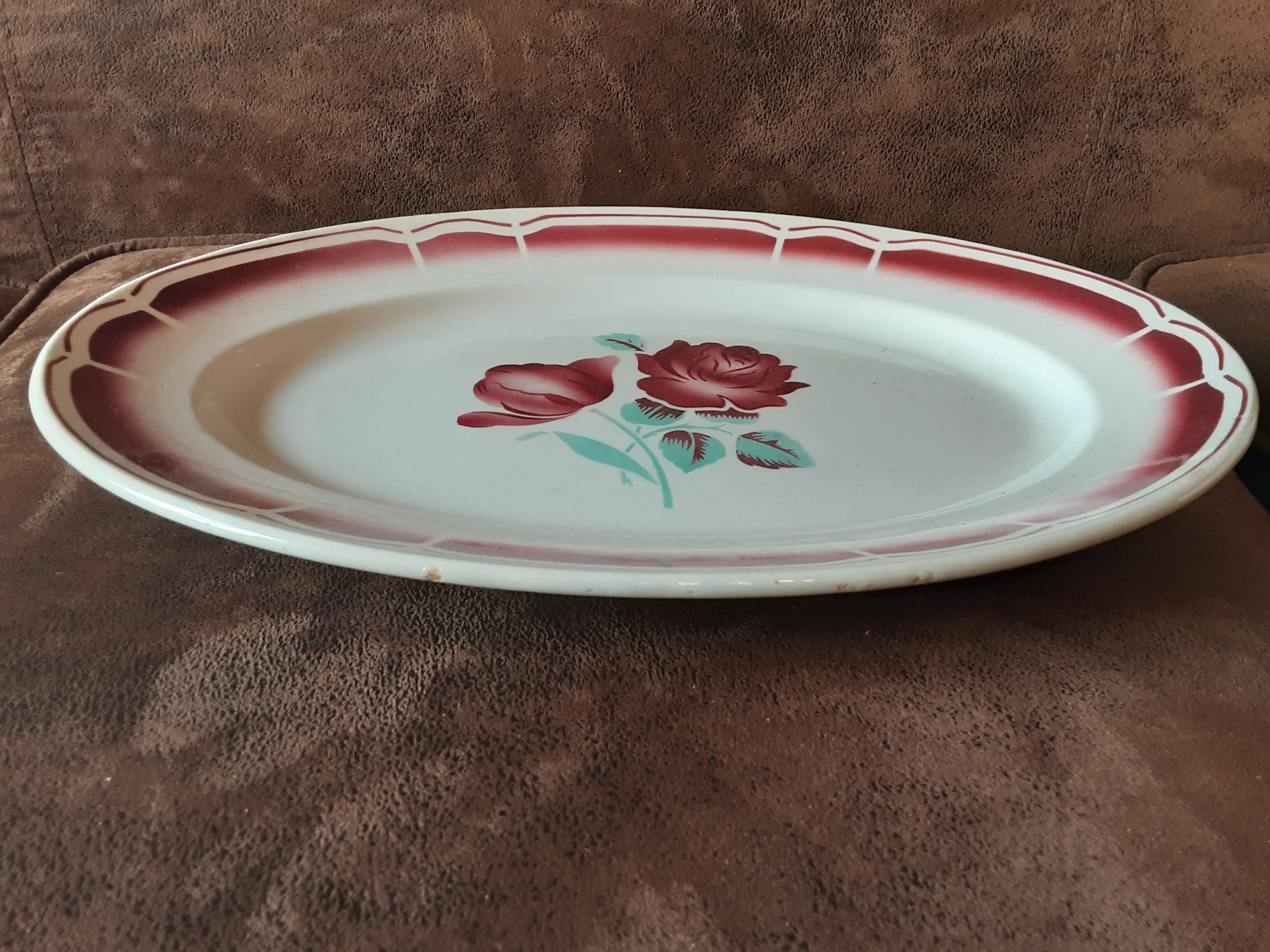 Grand plat ovale  porcelaine