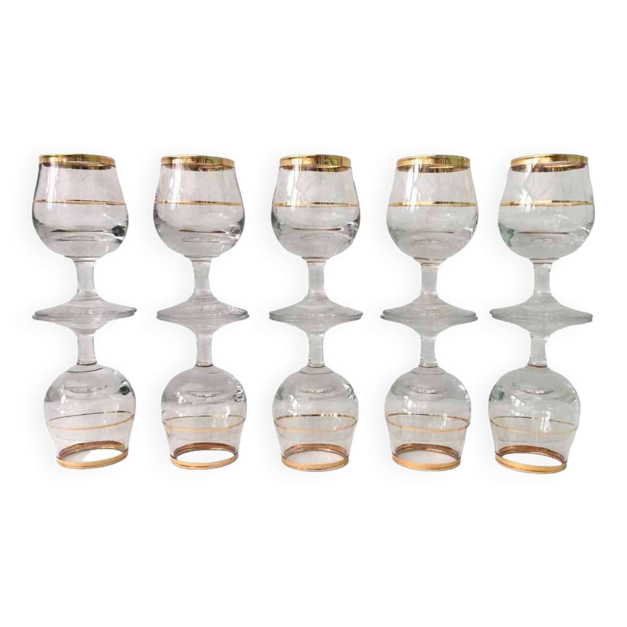 Set of 10 vintage alcohol glasses