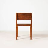 Set of 4 unique Bauhaus modernist dining chairs in birch, Prague, 1940s.