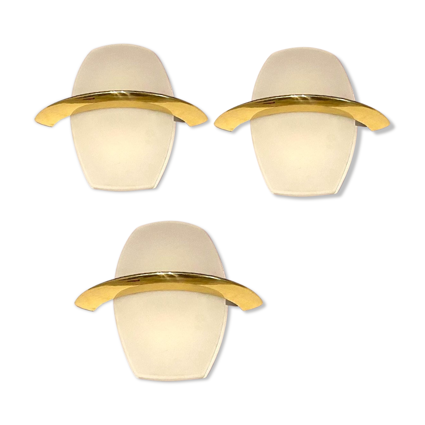 Mid-Century Italian Satinated Glass Sconces, Set of 3