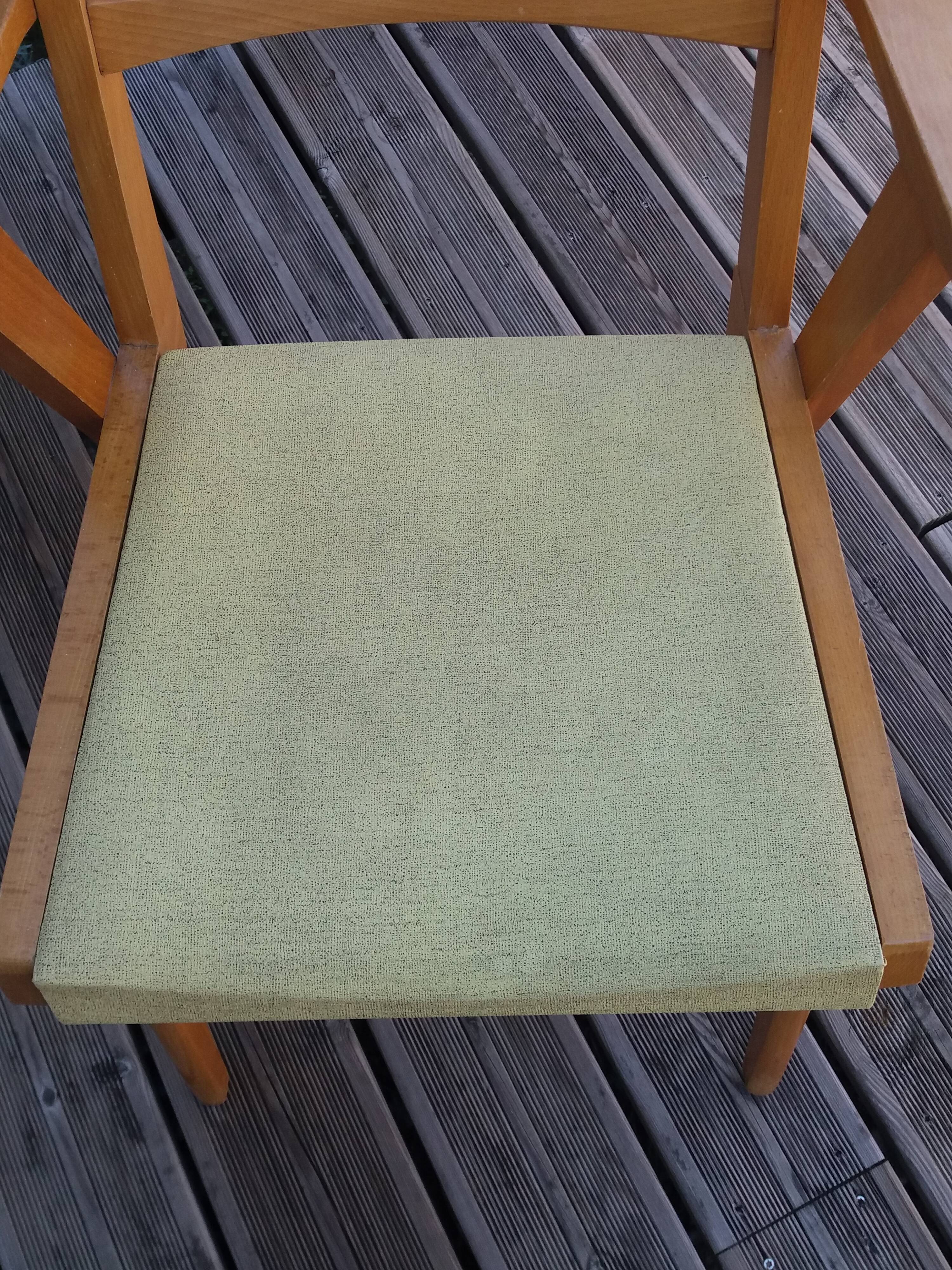 Bridge chair with armrests Scandinavian style yellow skaï