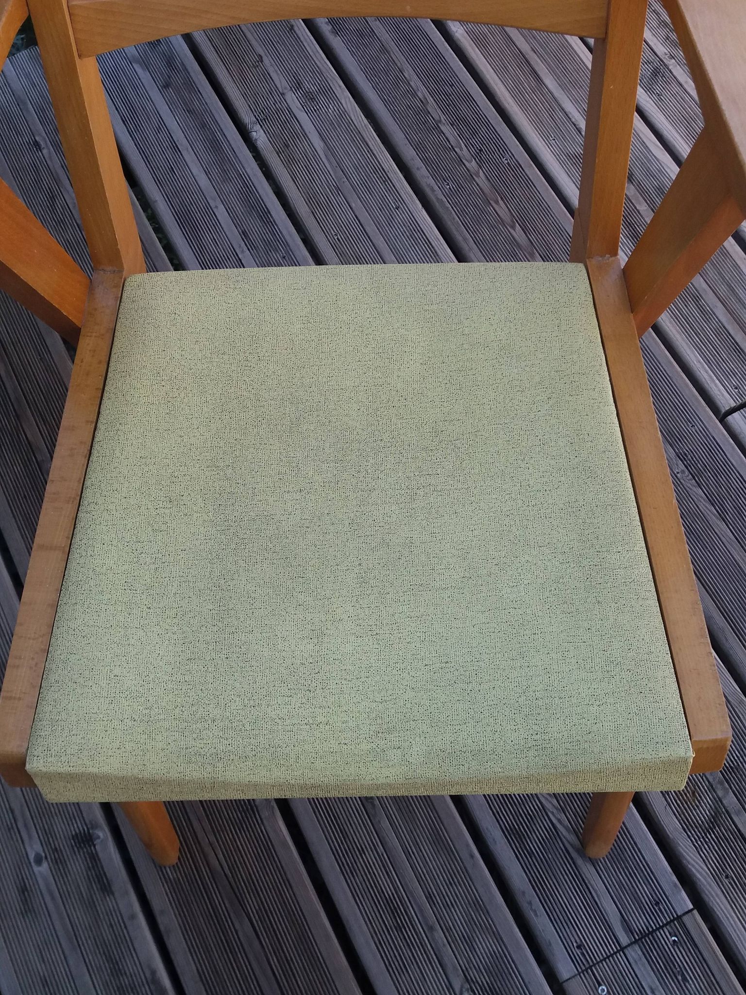 Bridge chair with armrests Scandinavian style yellow skaï