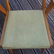Bridge chair with armrests Scandinavian style yellow skaï