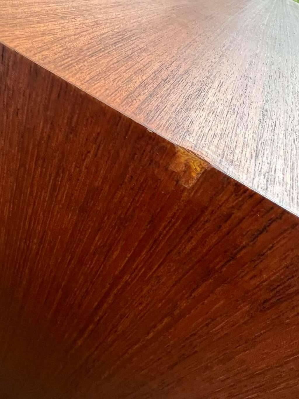 Vintage teak desk: double sided