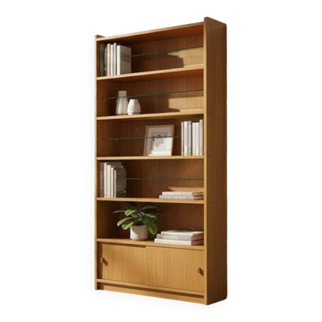 Shallow vintage wooden display cabinet / shelving unit / collector's cabinet