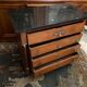 Chest of drawers with columns in blond walnut Empire style XIXth