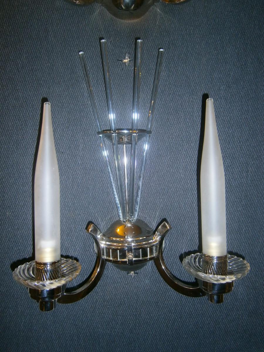 Art deco period, pair of wall sconces