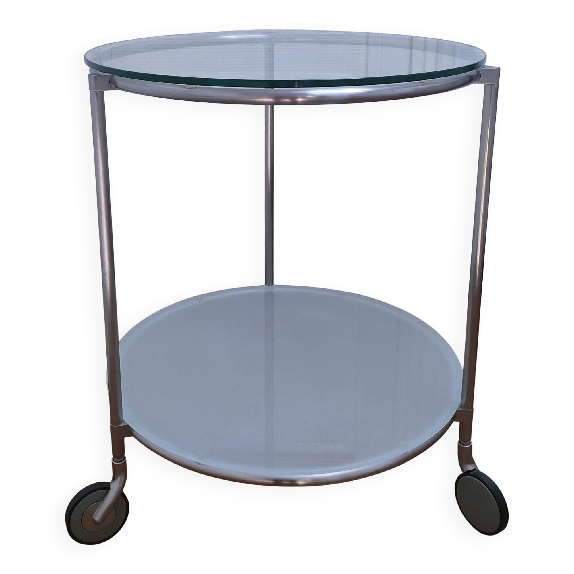 "Strind" side table glass metal Ehlen Johansson design