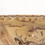 Marbled earthenware baking mould with handle – jaspé, 19th / early 20th c.