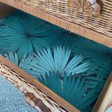 Vintage rattan chest of drawers