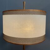 Bamboo look floorlamp large white shade