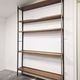 Vintage 1950s Mid-Century Modern Wall Shelving Unit – Hardwood & Alumi