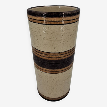Vase rouleau en céramique par Aldo Londi pour Bitossi, modèle Sahara, Italie mid century