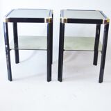 Pair of black and gold side tables Romeo Rega
