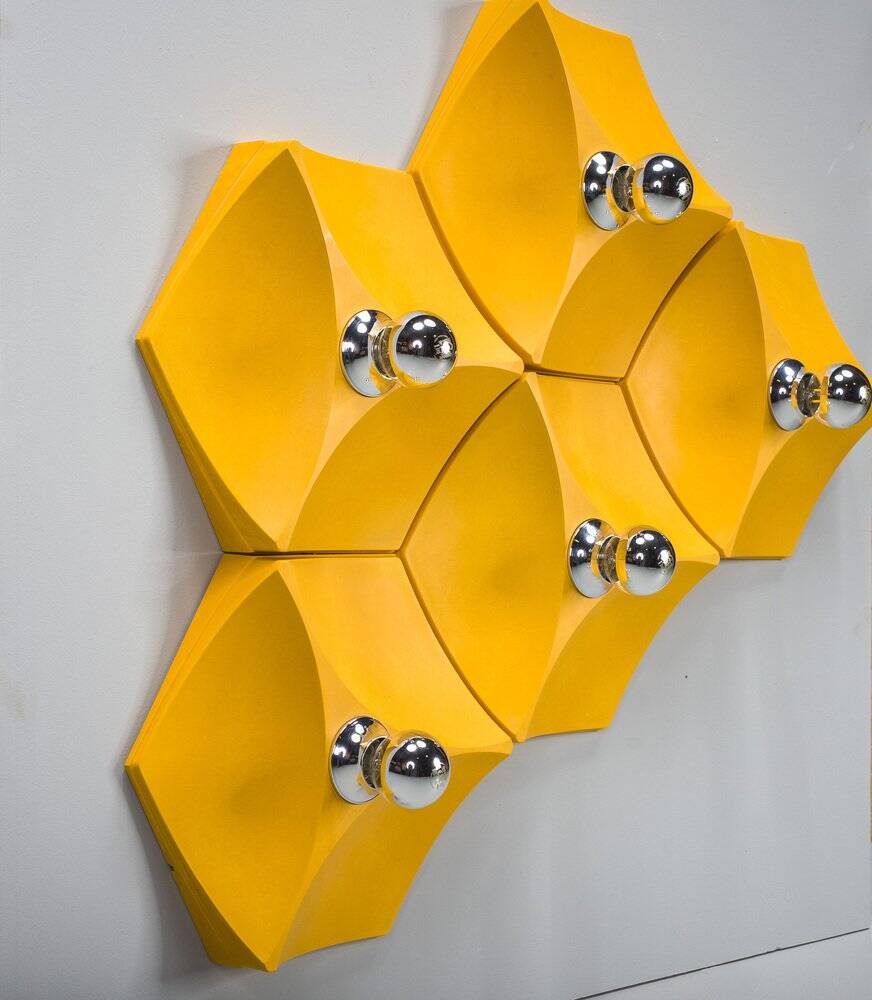 Vintage German hexagon wall lamp from Hoffmeister-Leuchten, 1970s