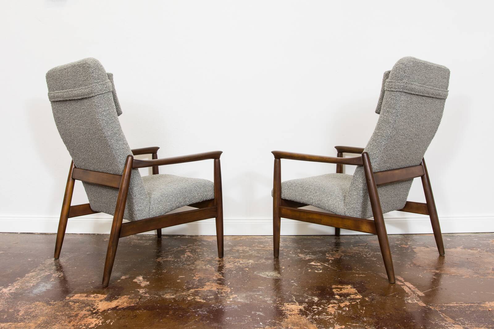 Pair of Mid-Century High Back Armchairs, Edmund Homa, GFM, Poland, 1960s,