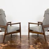 Pair of Mid-Century High Back Armchairs, Edmund Homa, GFM, Poland, 1960s,