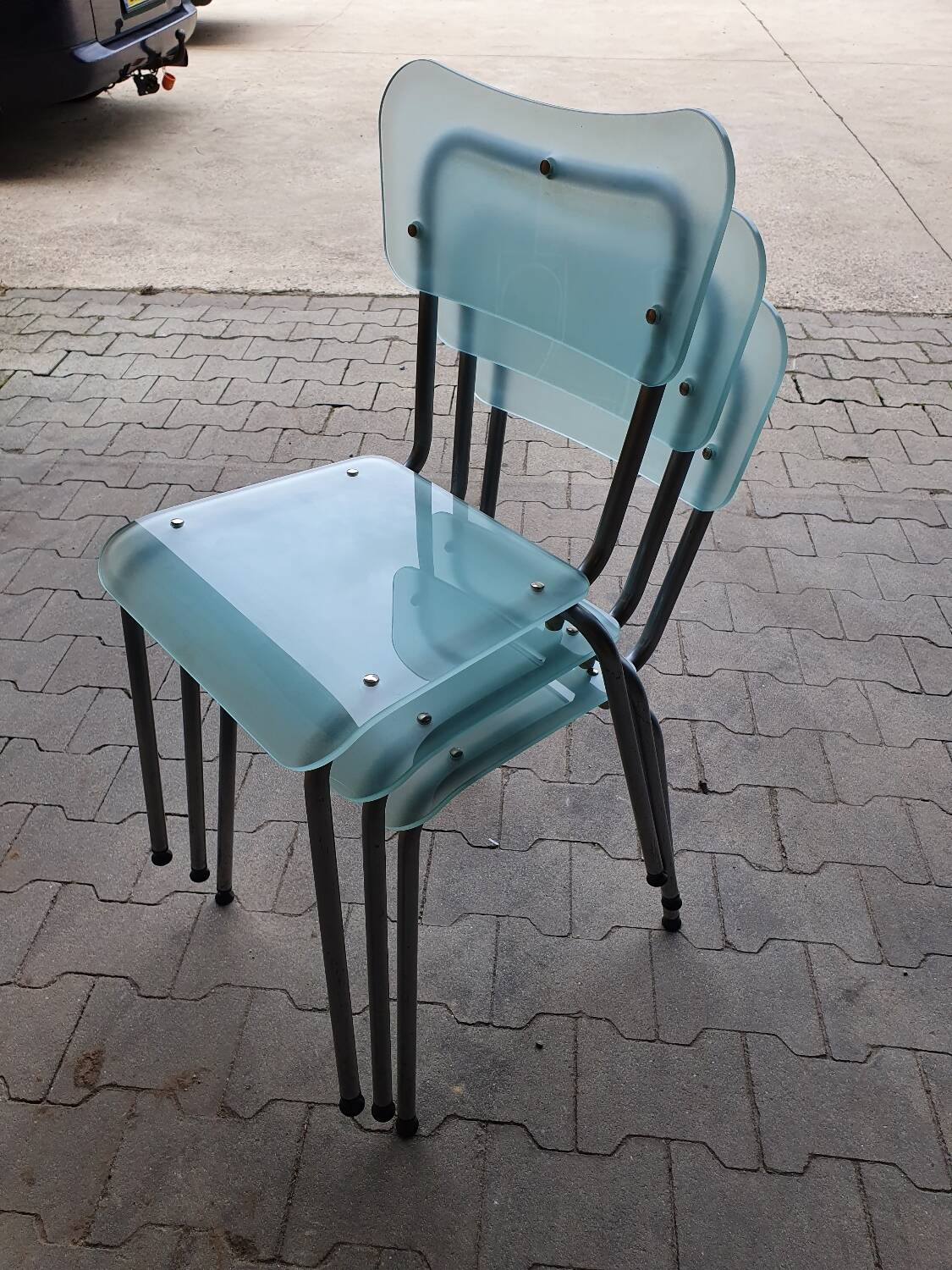 Set 3 Chip chair (GLAS) -Tim Power vintage design 1990s vintage