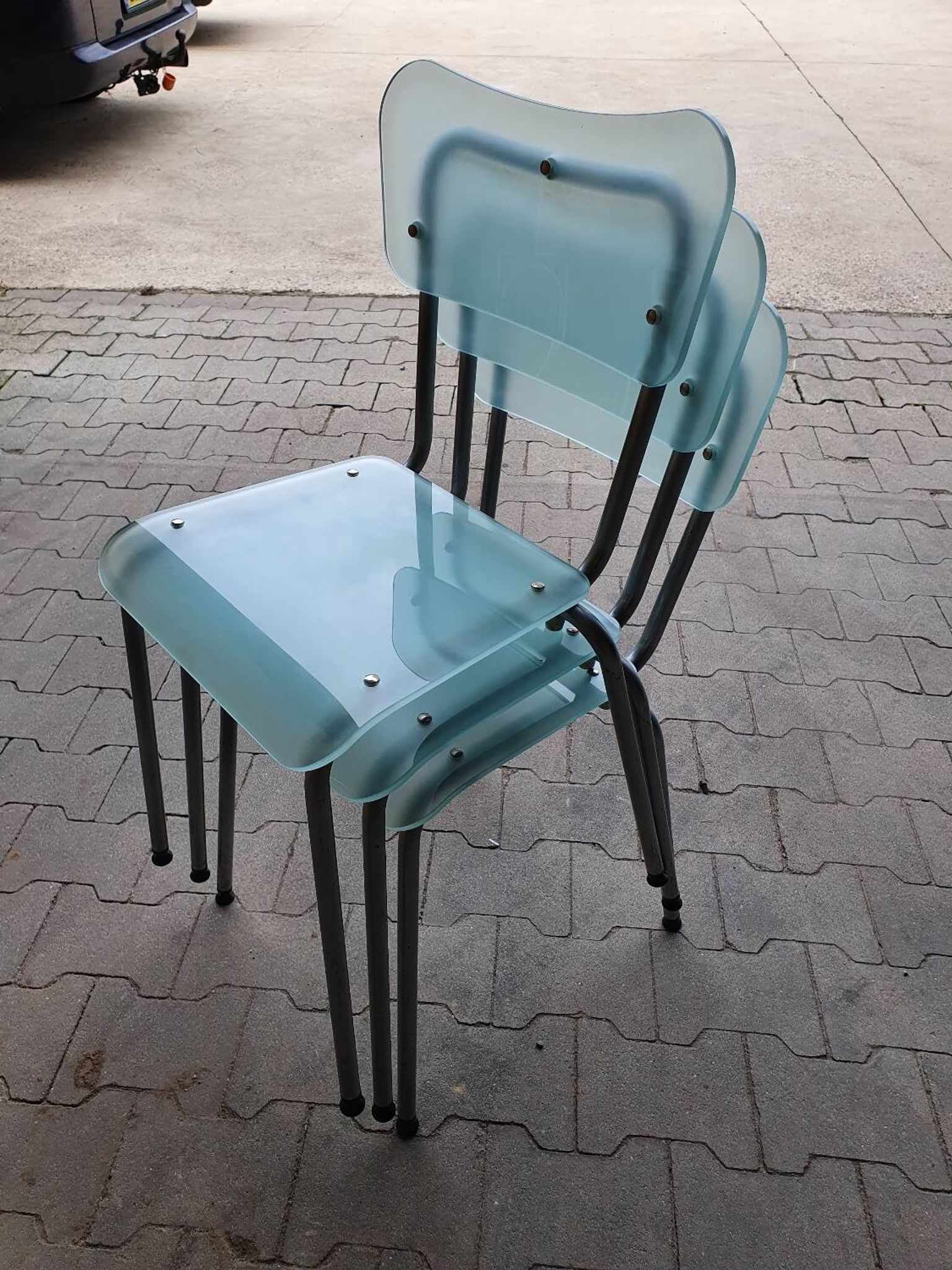 Set 3 Chip chair (GLAS) -Tim Power vintage design 1990s vintage