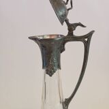 Old crystal and pewter ewer