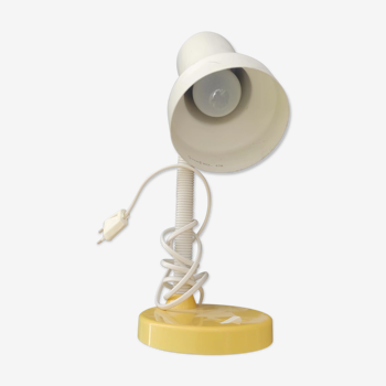 Desk lamp with articulated arm circa 1990/2000 white with yellow base