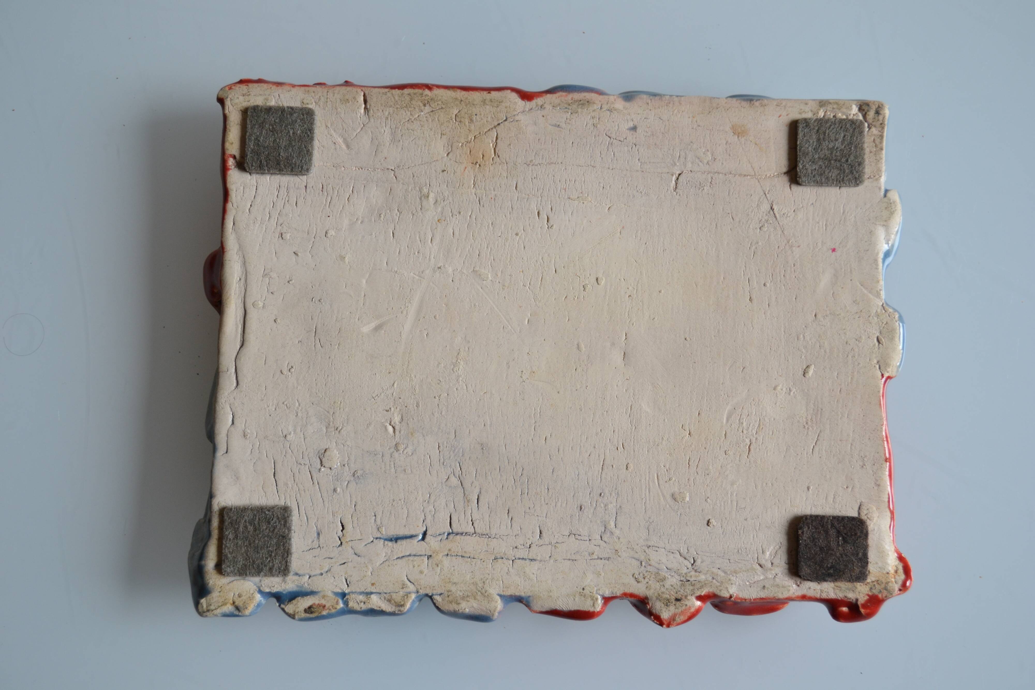 Vintage 1970 woven ceramic rest or trivet