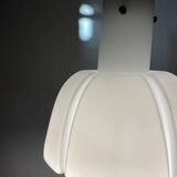 Frosted glass pendant in the shape of a white flower by Glashütte Limburg.